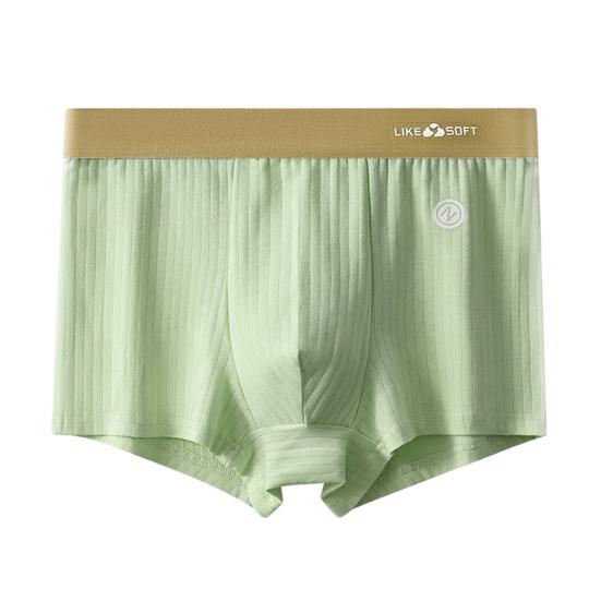 Men Boxer Underwear Elastic Mid-Waist Design Breathable Shorts Briefs Patchwork Color U-Convex Ribbed Smooth Wiring Panties