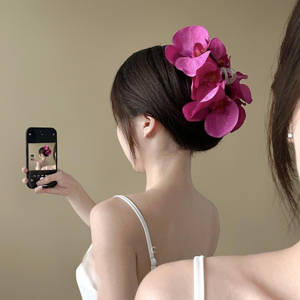 Super Fairy Orchid Hair Clip Purple Lily Flower Headwear New Hair Accessories  Woman