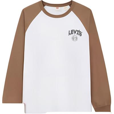 Levis Color Block American Vielseitig Vintage Langarm T-Shirt Herren Oberteile Braun A9220-0001