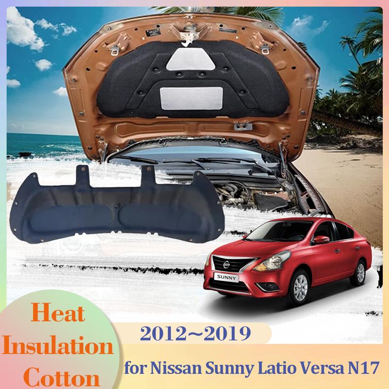 

для Nissan Sunny Latio Versa V-Drive N17 2012~2019 капот двигатель багажник изоляционная накладка хлопок звукоизоляционный чехол нагревательный коврик аксессуары чёрный