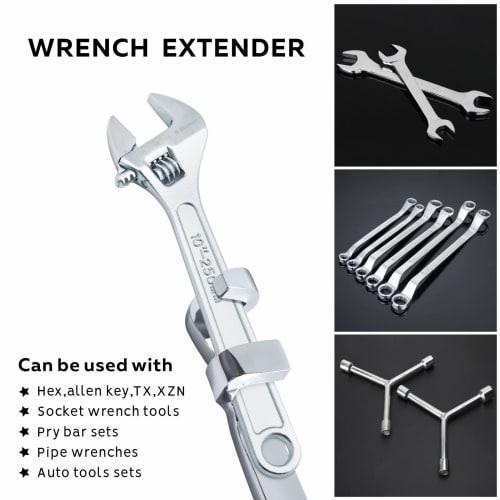 ZIOKOU Wrench Extender Tool Bar, Torque Adapter Wrench Extension, Extra Long 15-Inch Wrench Extension for Maximum Leverage, Ideal for Mechanics, DIY,