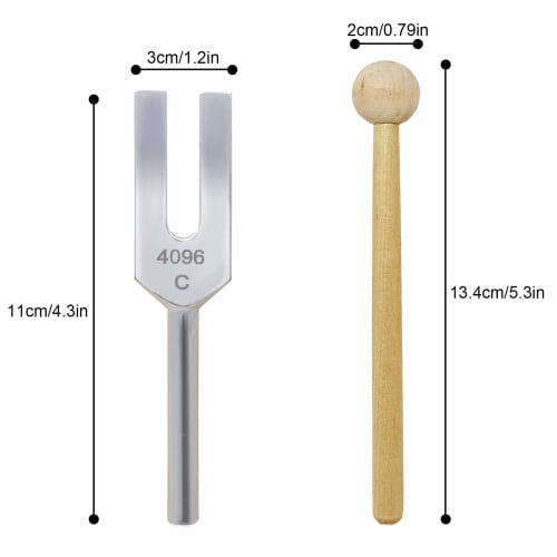 5-Piece 4096Hz Fluorite Crystal Tuner Set with Quartz Crystal Tuning Fork, Chakra Meditation Purification Tuner Set (W4315) with Japanese Instructions