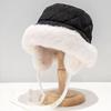 WTEMPO Autumn Winter Down Cotton Hats Women Solid Color Warm Ear Protection Hats with Ropes Casual Versatile Outdoor Hats