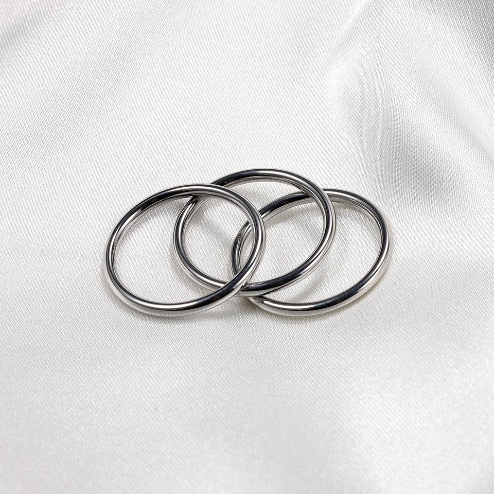 Smooth Titanium Steel Couple Rings - Personalized & Trendy 1.7mm Size 10 золотой