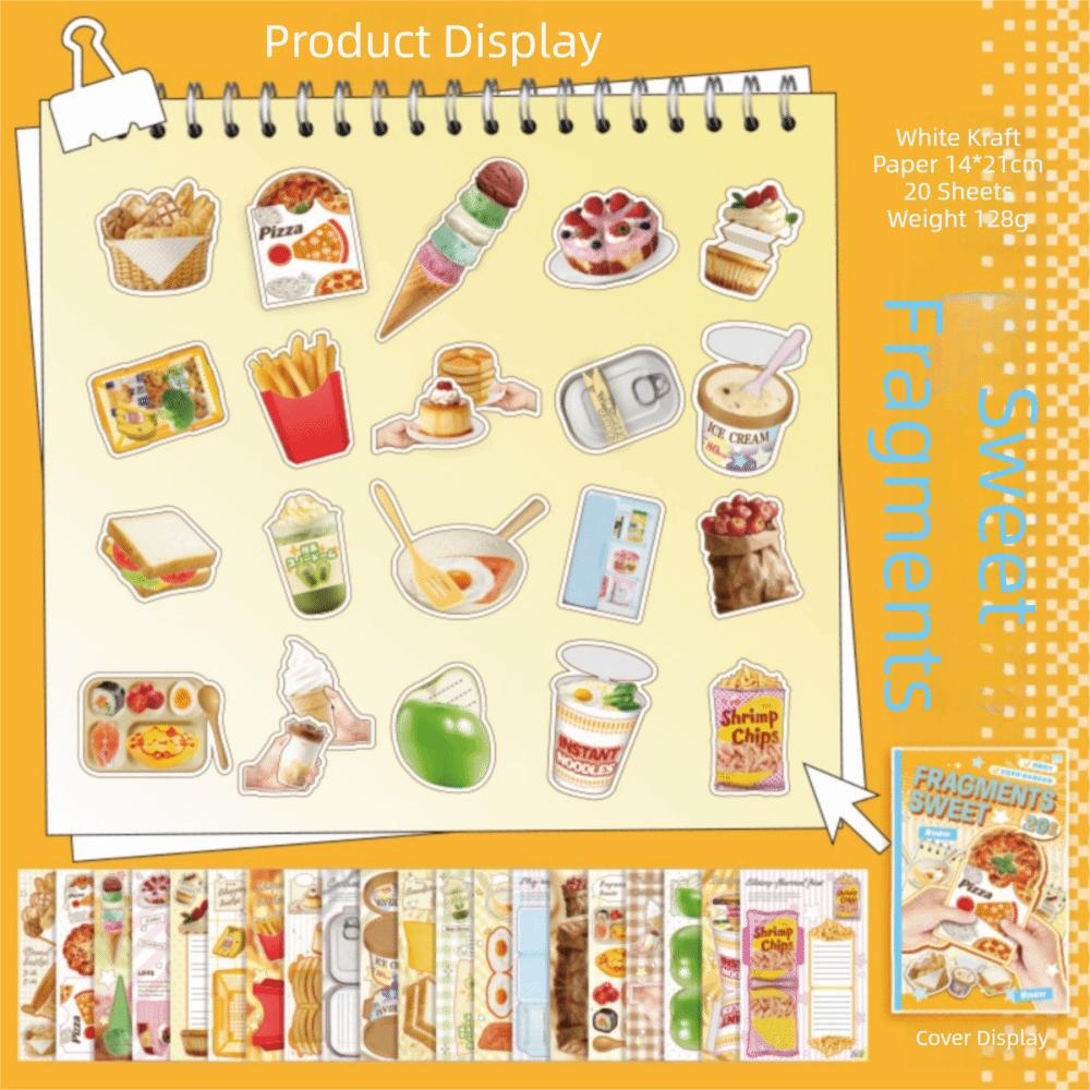 

20 Sheets Multicolor Mechanism Material Book Fragments Daily Paper DIY Journal Fragments Sweet Hand Craft Scrapbook