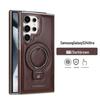 Samsung S24 Ultra/S23 Magnetic Leather Case with Racket Holder & Anti-Drop Protection