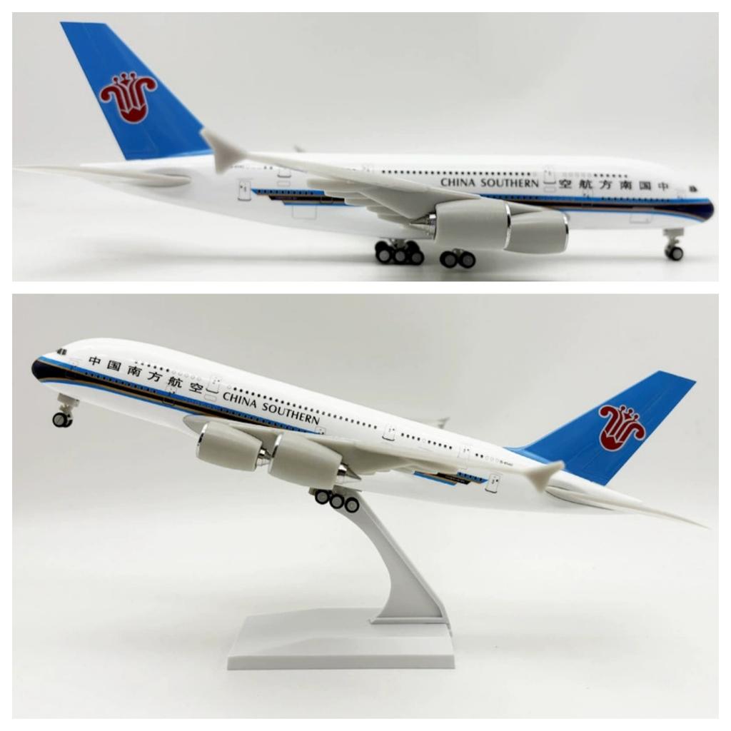 1/240 Scale Aircraft Model Kit 30cm China Southern Airways A380 Miniature Airplane Plane (With Stand) Aviation Toys for Boys