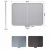 Silicone Dish Drying Mat Non-Slip Floding Countertop Mats with Built-in Drain Lip Hygienic Drying Pad for Kitchen Pot Cup