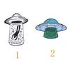 English Letter Finally UFO Badge Alloy Brooch Pin Clothes Jewelry Decor