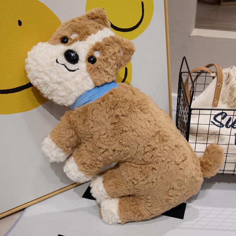 

Cute Plush Dog Toy Fashion Comfortable Pillow Sleeping Girl Birthday Gift Doll коричневий