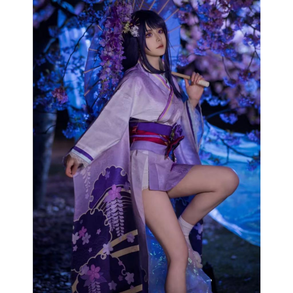 Genshin Impact Cos Costume God Of Thunder Barzhen Thunder General Shadow Warrior Cosplay Game Animation Kimono Female Shadow COS