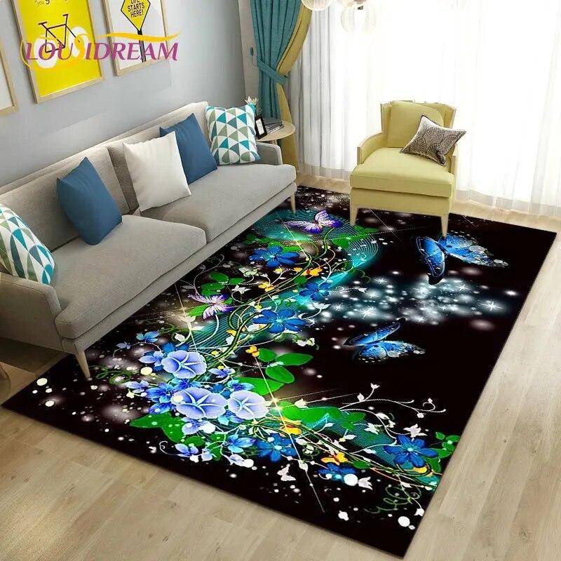 Dandelion Fresh Flower Plant Leaf Area Rug,Carpet Rug for Living Room Bedroom Sofa Doormat Decoration,Kitchen Non-slip Floor Mat