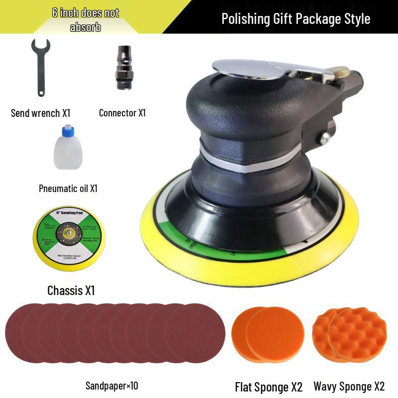 5" & 6" High-Speed Pneumatic Sander and Polisher, Model 313 Handheld Air Grinder