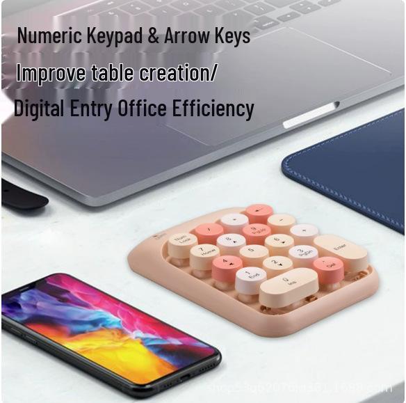 Retro-Farbe 2,4G Kabinett Mini-Tastatur für Finanzen