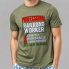 Printed Unisex Crew Neck Tshirt Casual Professional Railroad Worker Low Pay High Stress Long Hours Best Job In The World Trendy