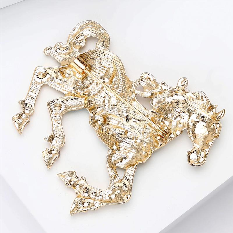 1Pc Animal Decoration Commemorative Gift Diamond Studded Fresh Zinc Alloy Sweet Pony Brooch