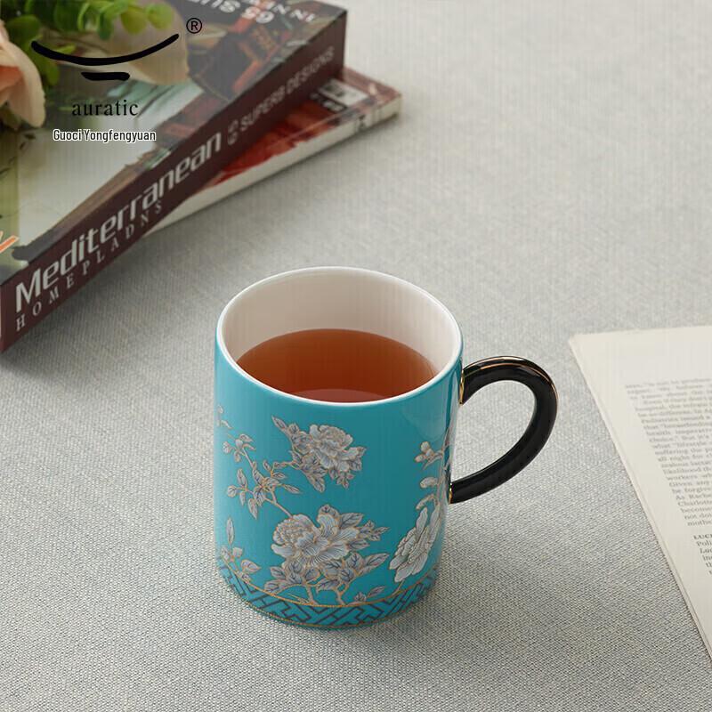 Auratic Madame Porcelain Ink Peony Ceramic Mug