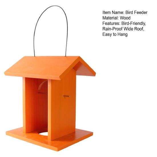 Hanging Bird Feeder Outdoor Oriole Jelly Feeder with Fruit Holder Rain-Proof Wooden Bird Feeder for Orioles Garden Patio Backyard