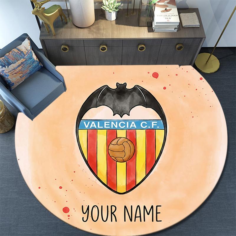 Custom Name Valencia CF2 Round Area Rug,Carpet Rug for Living Room Bedroom Sofa Playroom Decor,Non-slip Floor Mat