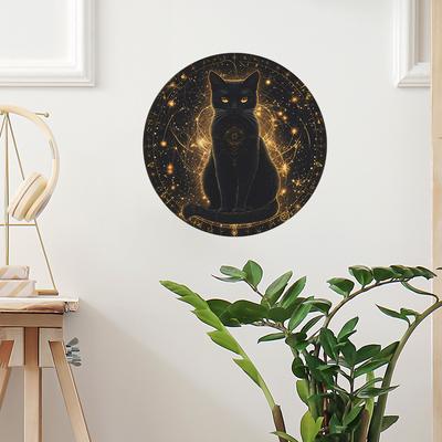 Creative Round Black Cat Bedroom Living Room Home Background Beautification Wall Stickers
