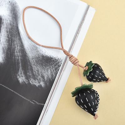 Yousheng Bag Pendant Handmade Three-Dimensional Sewing Strawberry Design Keychain Imitation Leather Adjustable Lanyard Bags Suitcases