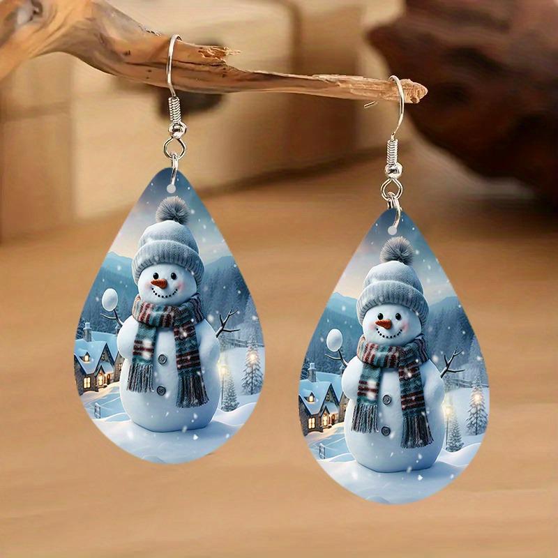 Vintage Creative Christmas Party Wooden Earrings Ornaments