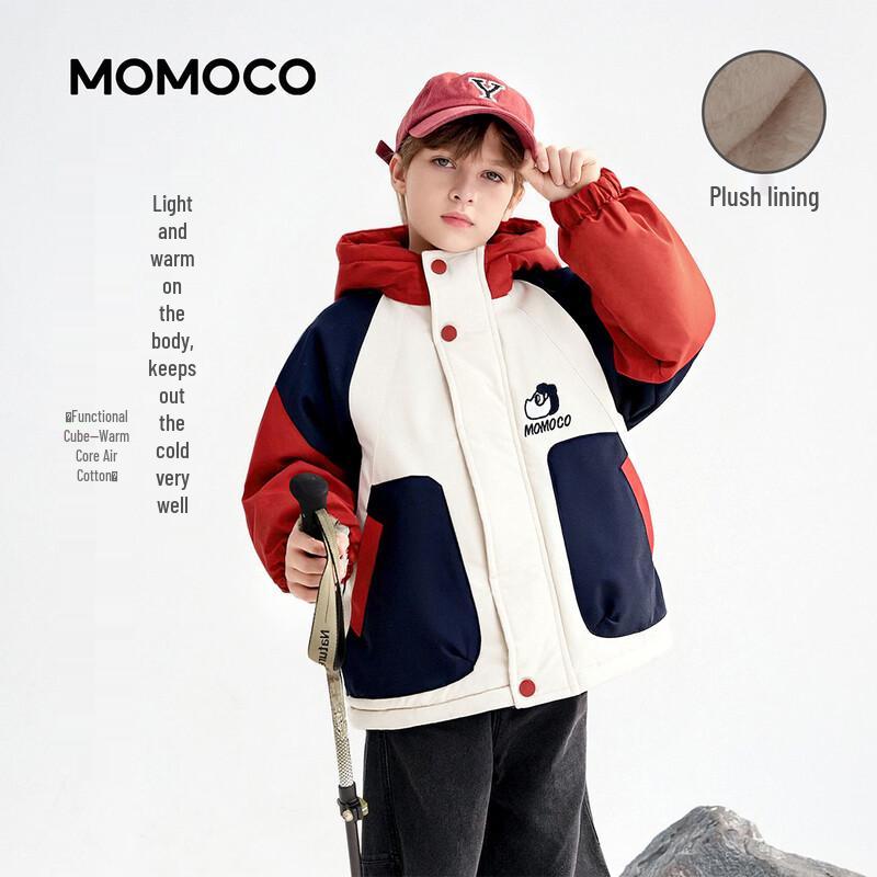 MOMOCO Boys Fleece-Lined Color-Block Winter Jacket 140