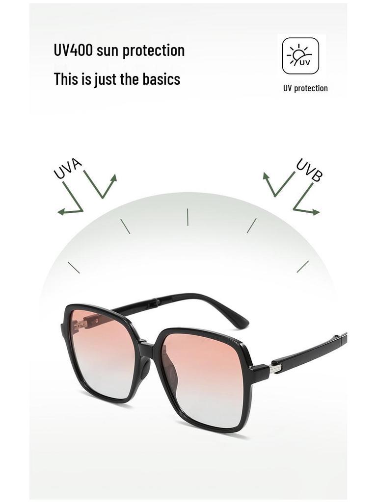TRP20330 Banana 5th Gen Foldable Polarized Large Frame Blush Sunglasses with UV Protection