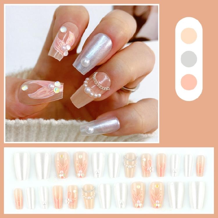 Medium Square False Nails Heart False Nails Full Cover False Nails Nails Decor