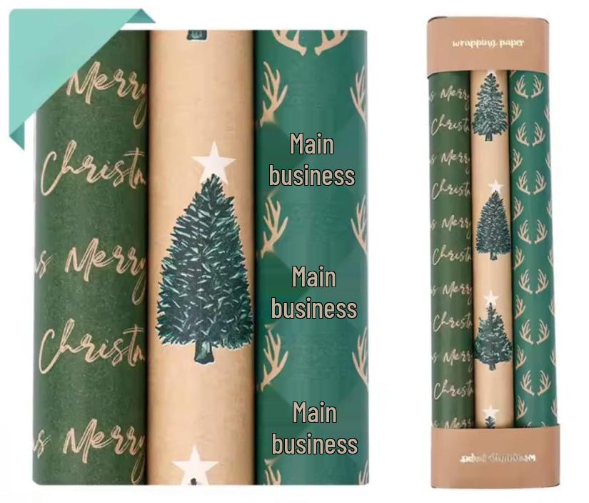 Eco-friendly Retro Kraft Christmas Gift Wrap Paper - Large Roll