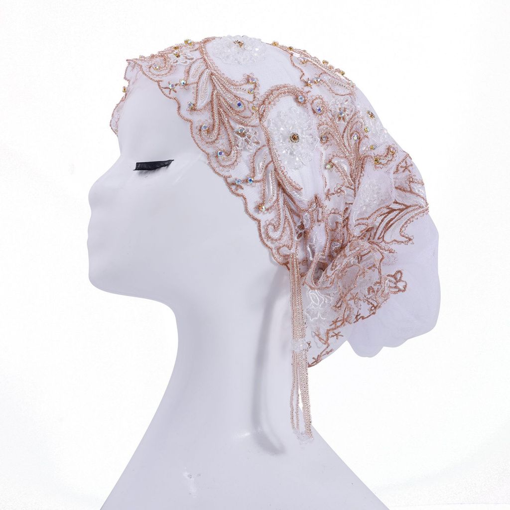 Silk Embroidered Fish Tail Cloche Hat With Tassels For Summer And Winter Wear