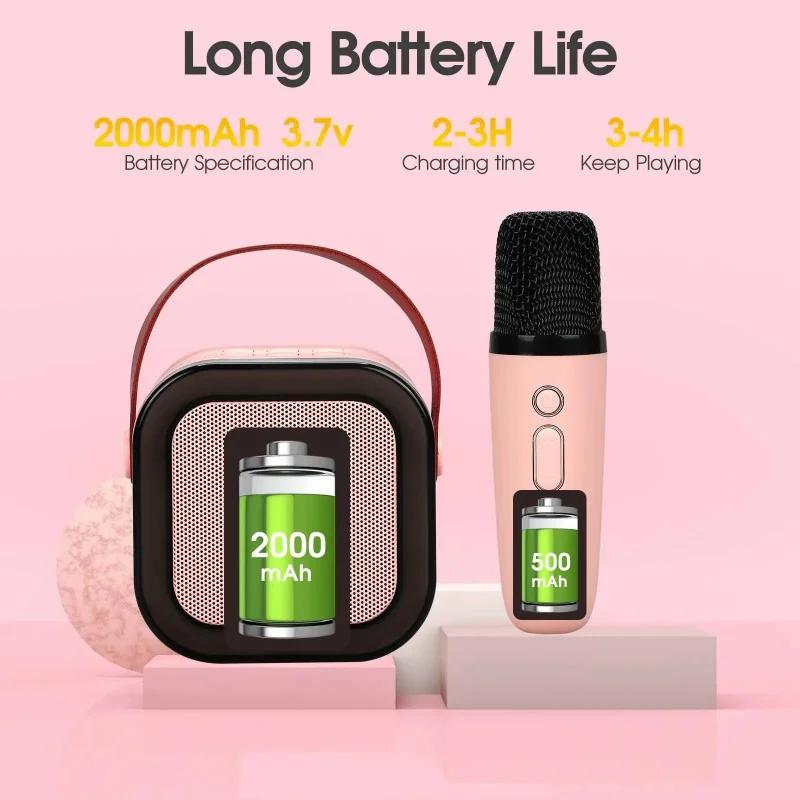 Nouvelle Machine à karaoké portable Bluetooth K12 Haut-parleur avec 1-2 microphones sans fil HiFi Haut-parleur familial pour chanter Cadeau pour enfants