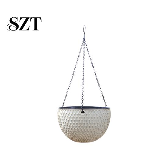 Flower Hanger Hanging Basket Imitation Honeycomb Self Water Absorption Plant Pot Waterproof Outdoor Resin for Garden
