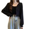 2024 Spring/Summer White Water Ripple Lantern Sleeve Sunscreen Cardigan Shawl