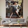Vintage Oil Painting Woman Tapestry Wall Hanging, Smoking Lady In Hat Art, Elegant Retro Wall Decor for Bedroom Living Room