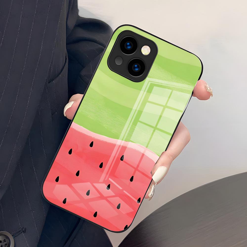 Cartoon Fruit Watermelon Phone Case For IPhone 17 Pro Max 15 Pro 16 14 Plus 12 13 Mini 11 Pro Shockproof Glass Cover