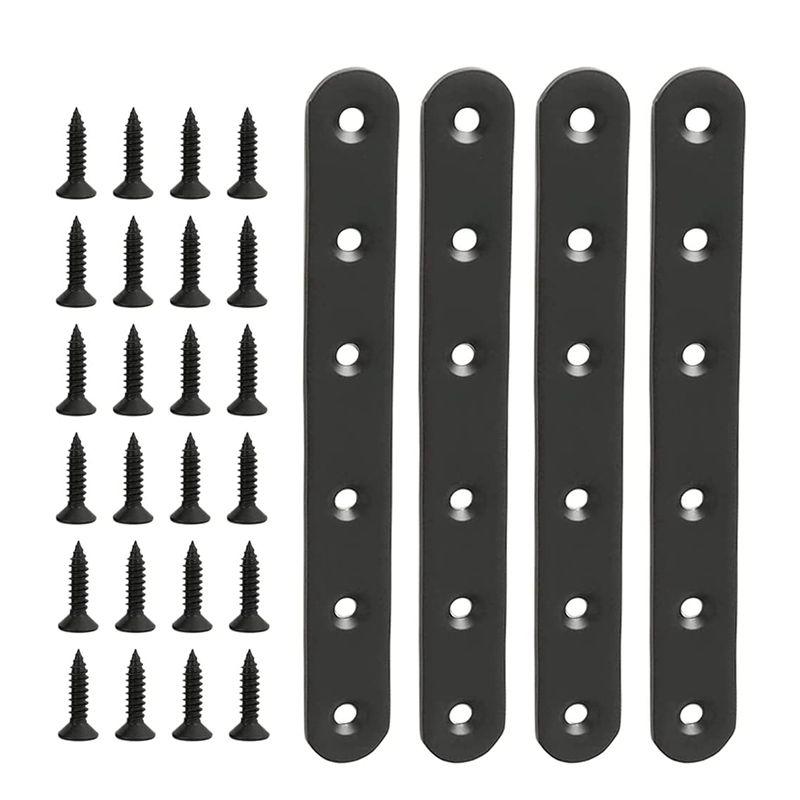 A84X-12 PCS Flat Straight Bracket Stainless Steel Mending Plate For Wood Metal Repair Joining Bracket For Furniture Wooden