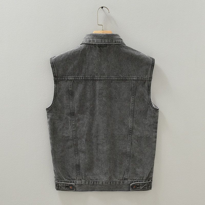 Clearance Denim Vest Jacket for Men, Spring and Autumn, Trendy Brand, Loose Fit, Cool Style, Workwear Vest