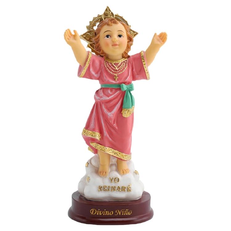 Detailed Resins Holy Child Sculpture Divine Nino Figurine with Base for Home or Office Religious Decoration Ornament 1