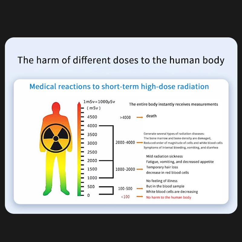 Portable Geiger Counter Nuclear Radiation Detector Personal Dosimeter Radioactive Marble Tester X-Ray Gamma Alert