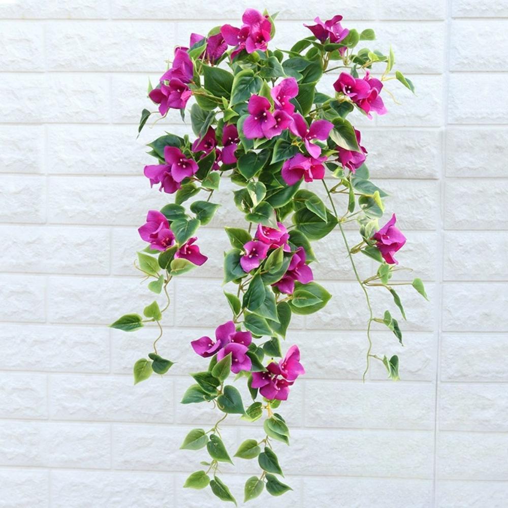 1 Stück künstliche Bougainvillea zum Aufhängen, Seiden-Blumenranken aus Kunststoff, Kunstpflanze für den Außenbereich, Zuhause, Bauernhaus, Garten, Veranda, Traufe, Wand, Zaun, Hochzeitsfeier, Dekoration