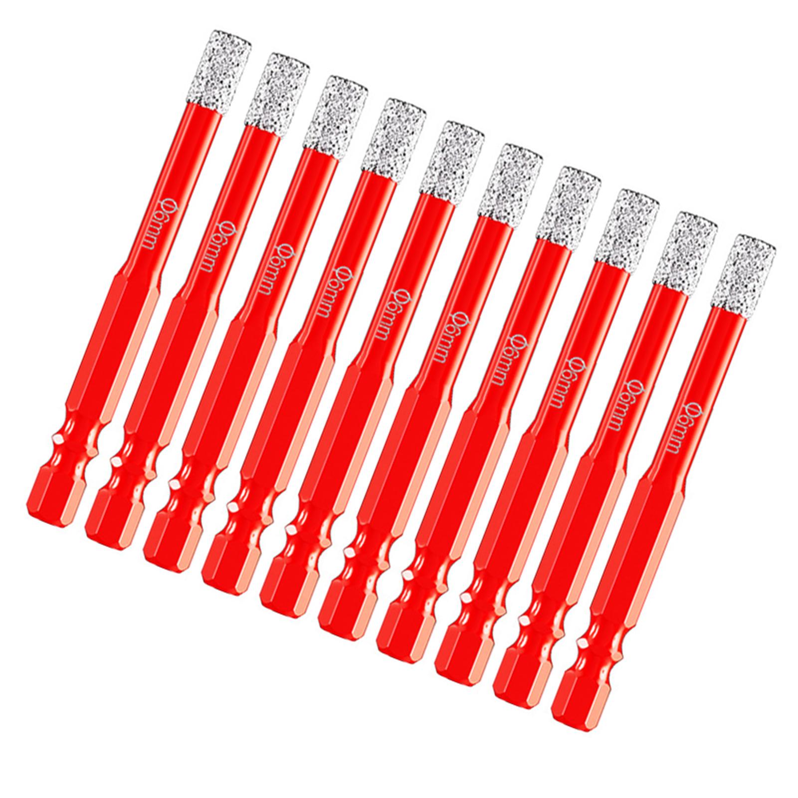 

10Pcs Diamonds Drill Bit Hexagonal Shank Design Hole Cutter for Ceramic Vitrified Tiles Marble Dry Cutting 1