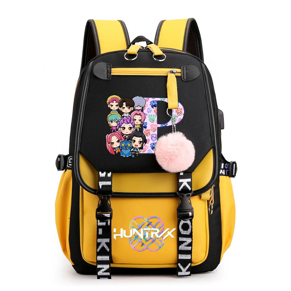 Cartoon 26 English Letter Printed Backpack for Teenager Student Girl Boy Bookbag Large Capacity Waterproof Travel Bag Kid Gift Mochila