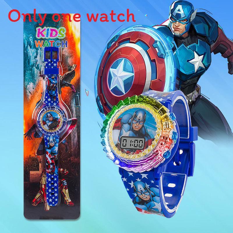 Kinder Cartoon LED Uhr mit Iron Man Batman Frozen Hello Kitty Design für Schulkinder