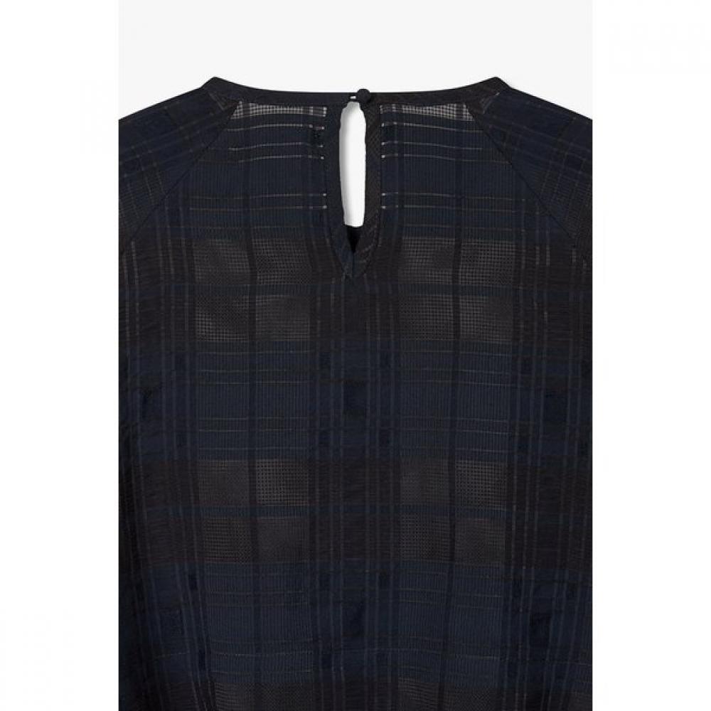 Studio Tomboy Back Open Sheer Check Short Sleeve Dress 9106241204 