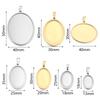 2-5pcs/Lot Oval Stainless Steel Cabochon Base Settings Tray Blank Charms for Jewelry Making Supplies Necklace Pendant Base