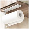 Adhesive Paper Towel Holder - AIMOONSA - 26.5×7×22 Cm - Carbon Steel - White - Wall/Under-cabinet Mounting