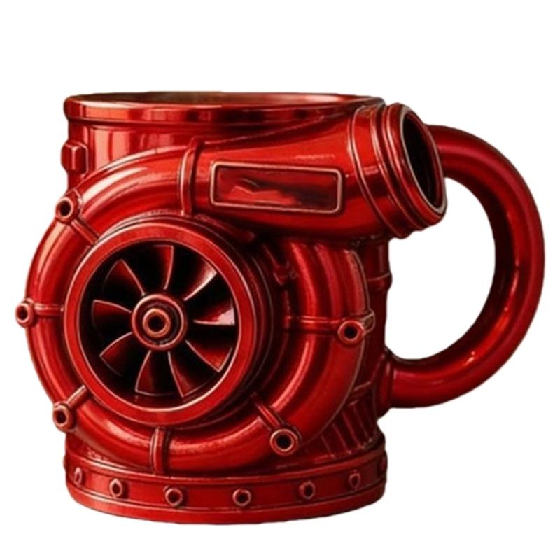 3D Turbocharger Design Stainless Steel Coffee Cup Mechanical Engine Drinkware Mug for Automotive Fan and Gift Giving