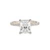 Fashion Wedding Accessories Rectangular Zircon Plated 18K Gold Couple Engagement Diamond Ring