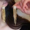Zircon Irregular Tassel Stud Earrings Exaggerated Atmosphere Earrings Fashion High Sense Temperament Earrings